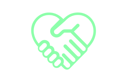 handshake in a heart
